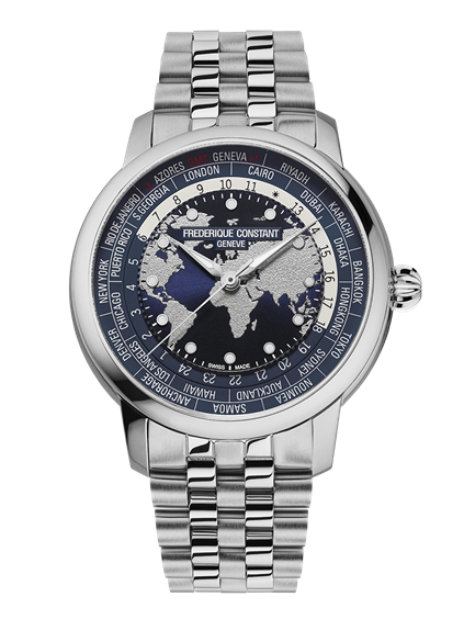 Orologio Frederique Constant Uomo Classic Wordltimer Manufacture in Acciaio FC-719NN3H6B - FC-719NN3H6B